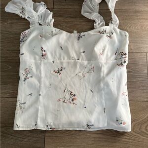 Gianni Bini White Floral Blouse
